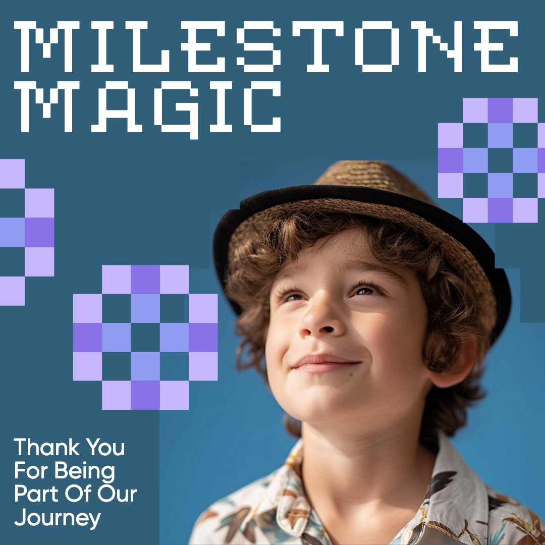 Milestone Magic Blue Instagram Post Design