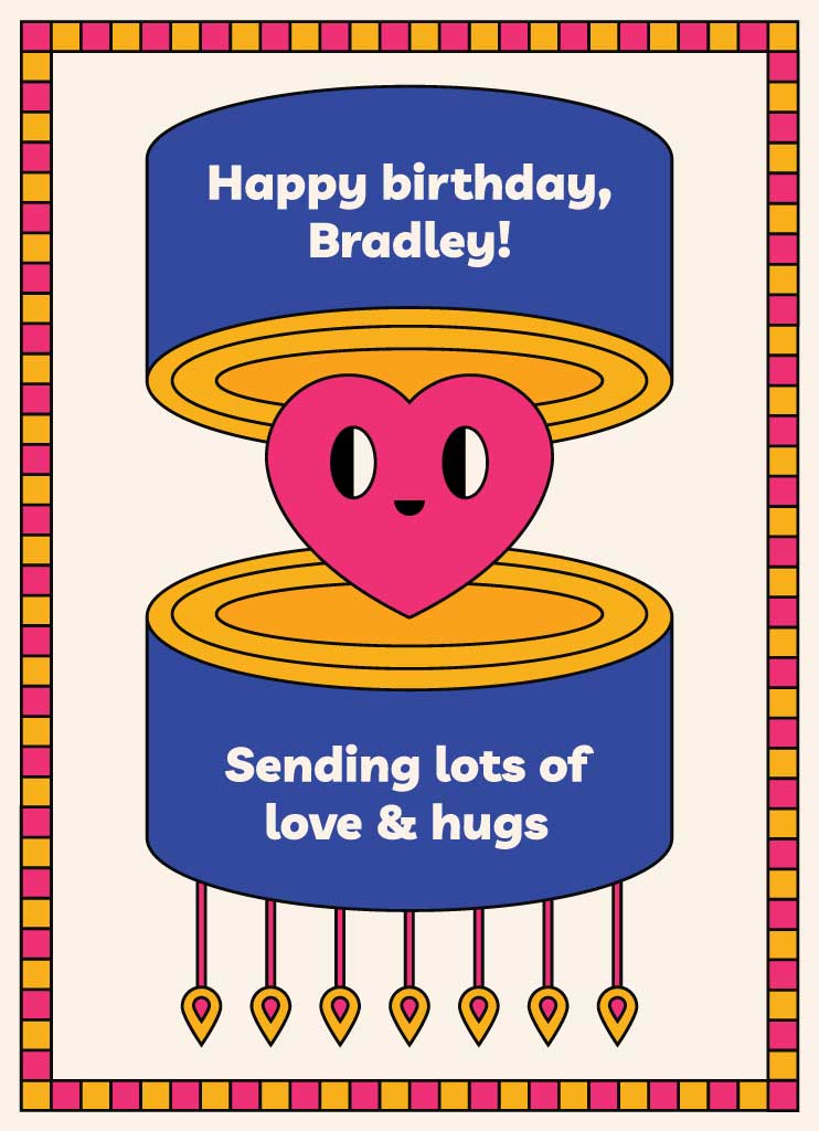 Blue and Yellow Birthday Love Poster Design