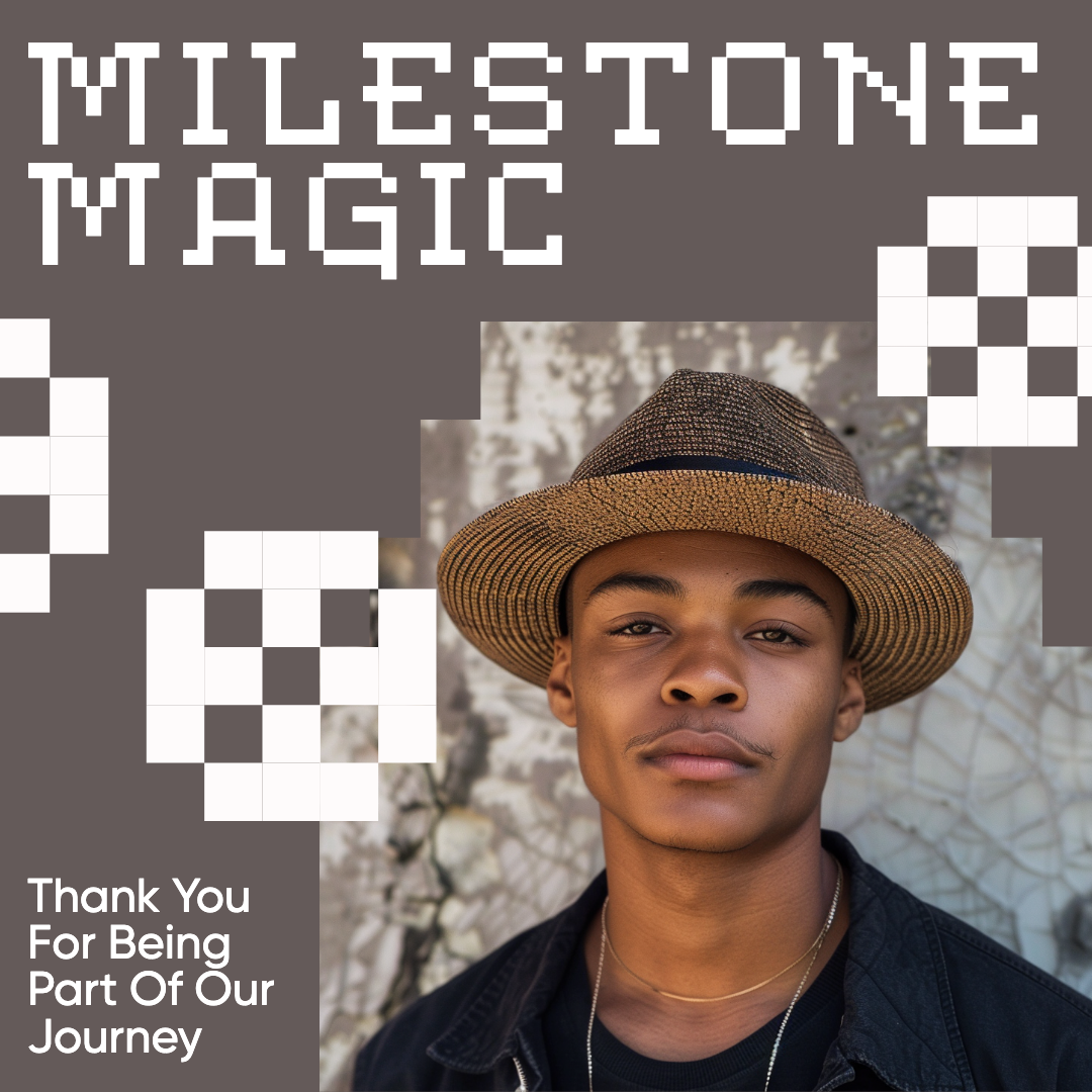 Template Milestone Magic Instagram Square Post in Brown