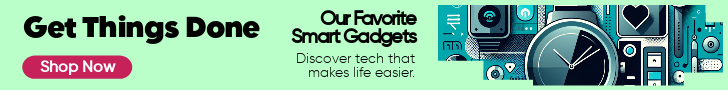 Sleek Teal Tech Gadgets Shop Ad