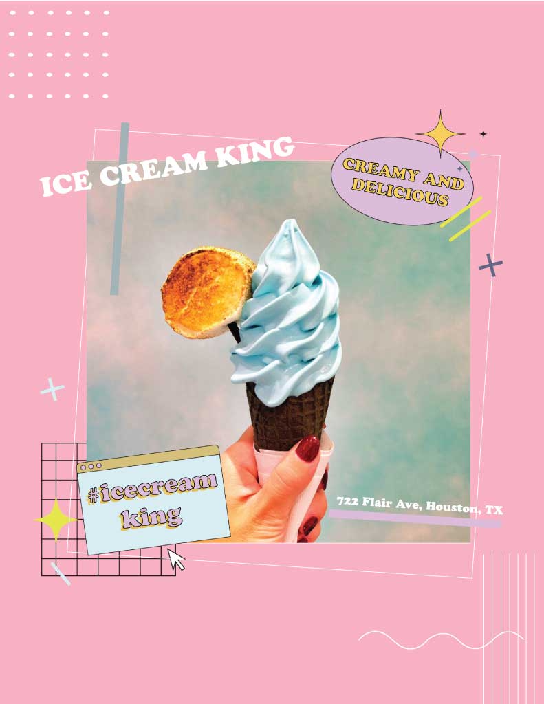 Sweet Treat Ice Cream Poster in Pastel Pink