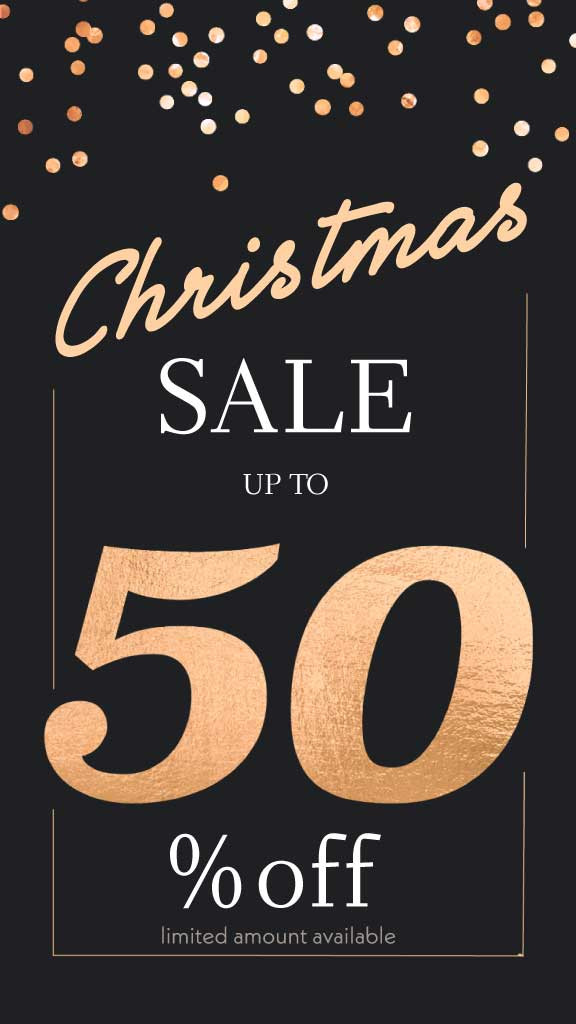 Template Elegant Black and Gold Christmas Sale Poster