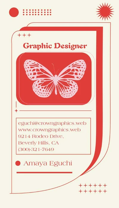 Template Red and Beige Graphic Designer Business Card