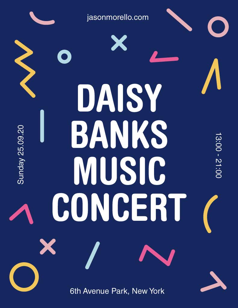 Navy Blue Music Event Concert Poster