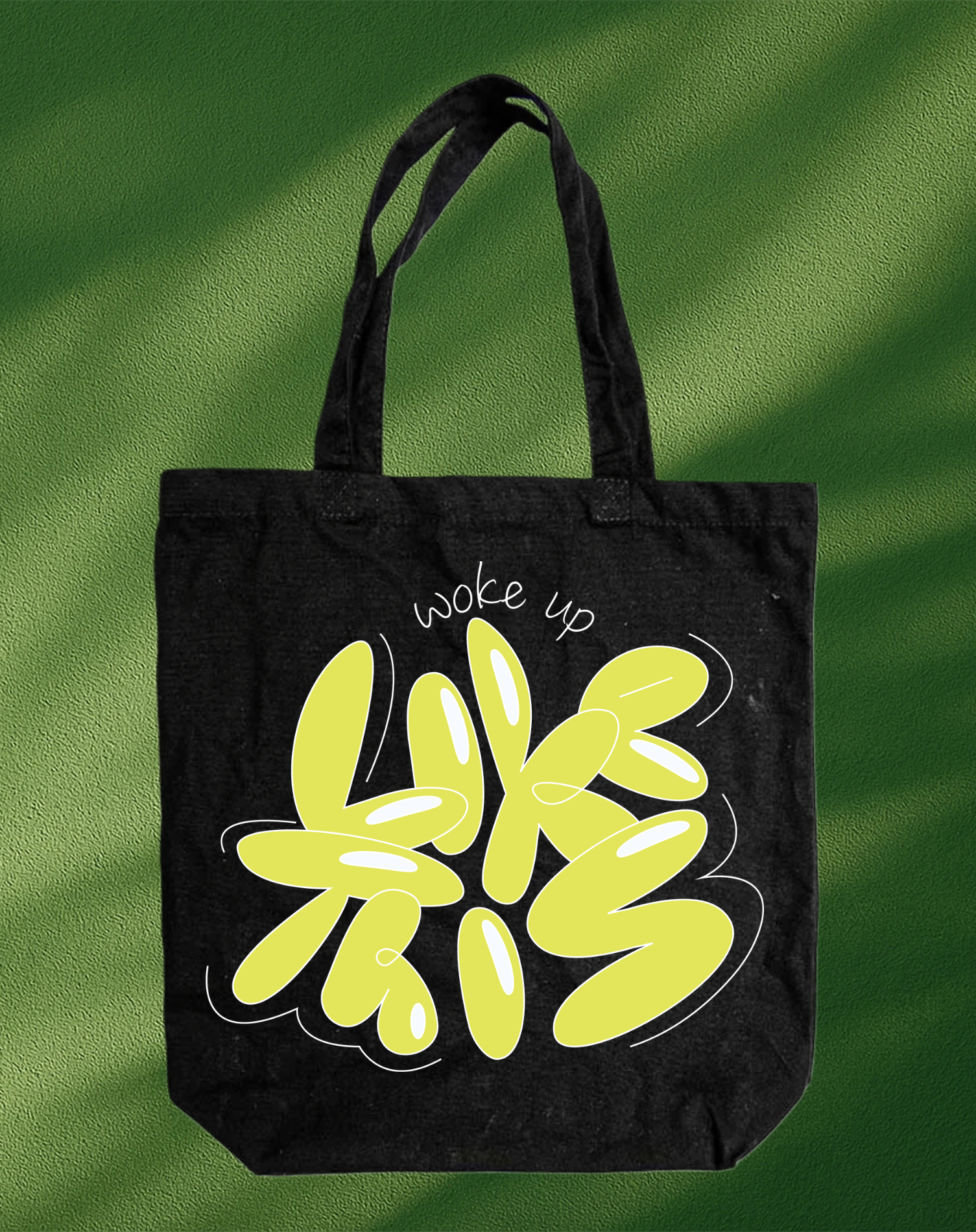 Template Chic Black Tote-Bag Design in Striking Yellow
