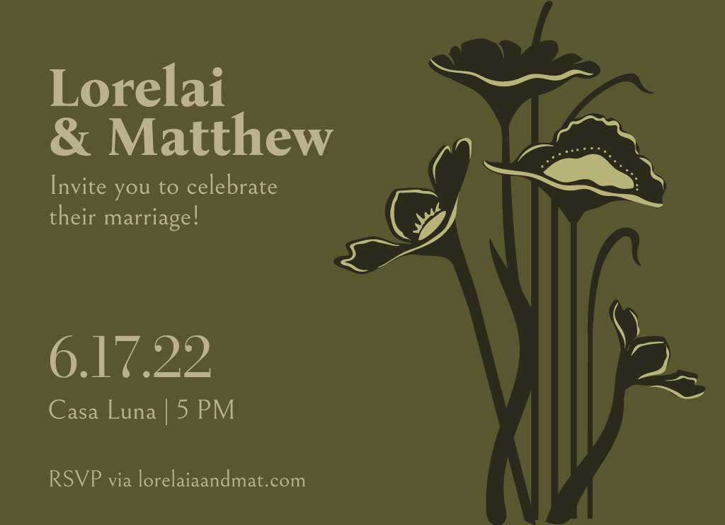 Elegant Olive Wedding Invitation Poster