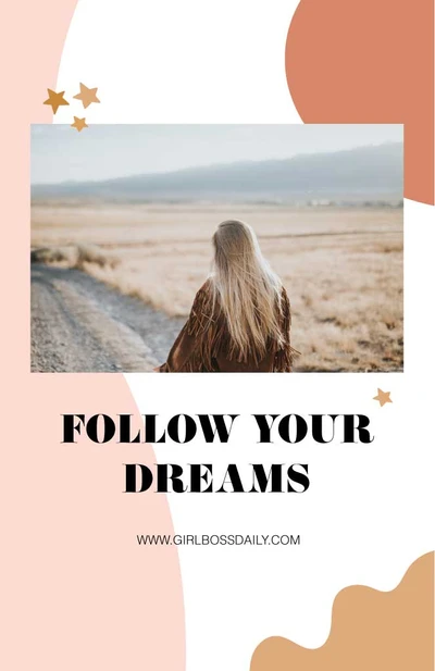 Template Chic Peach Motivational Poster Design Template