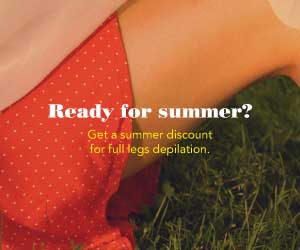 Summer Ready Legs Depilation Ad in Red