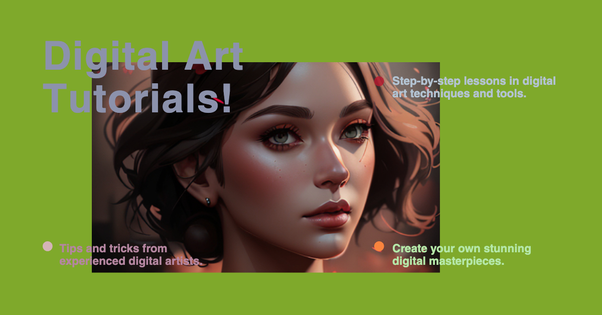 Engaging Digital Art Tutorial Poster Olive Green