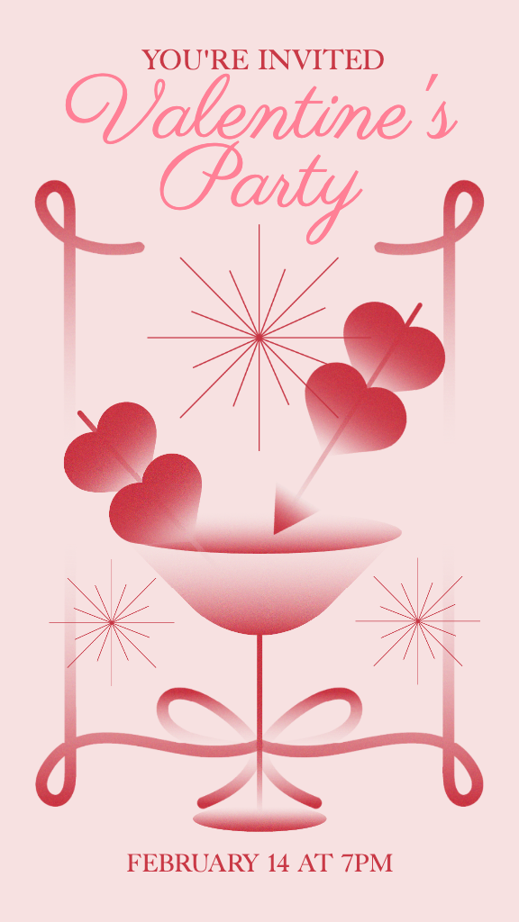 Chic Pink Valentine's Party Poster Design