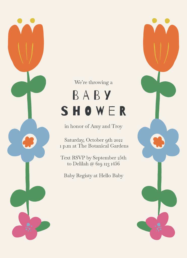 Charming Baby Shower Invitation Poster Design