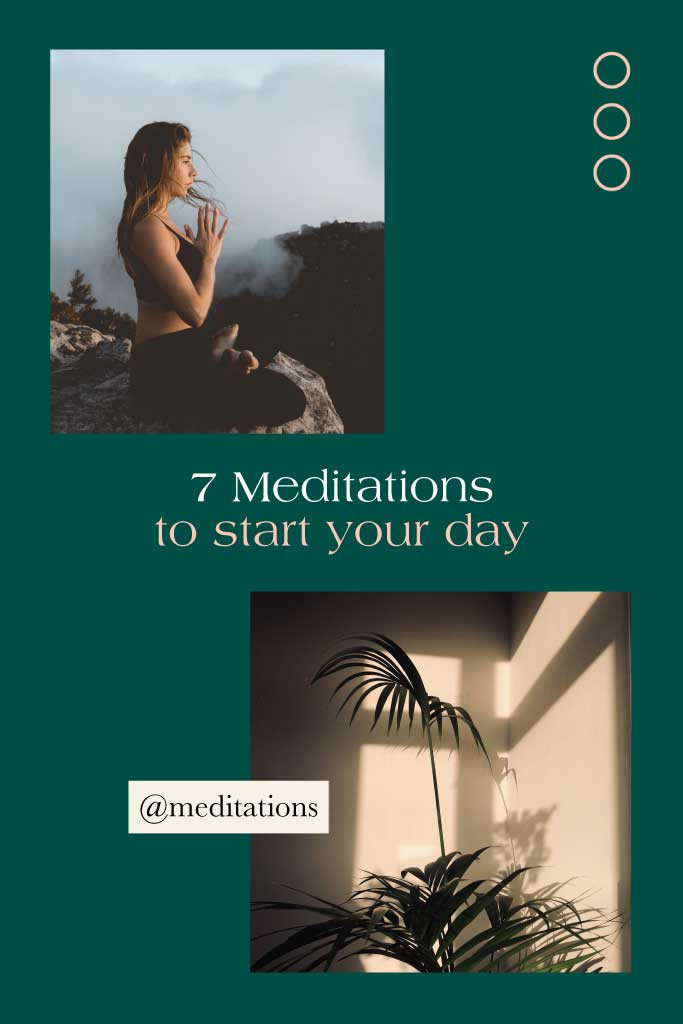 Template Serenity in Green Morning Meditation Poster