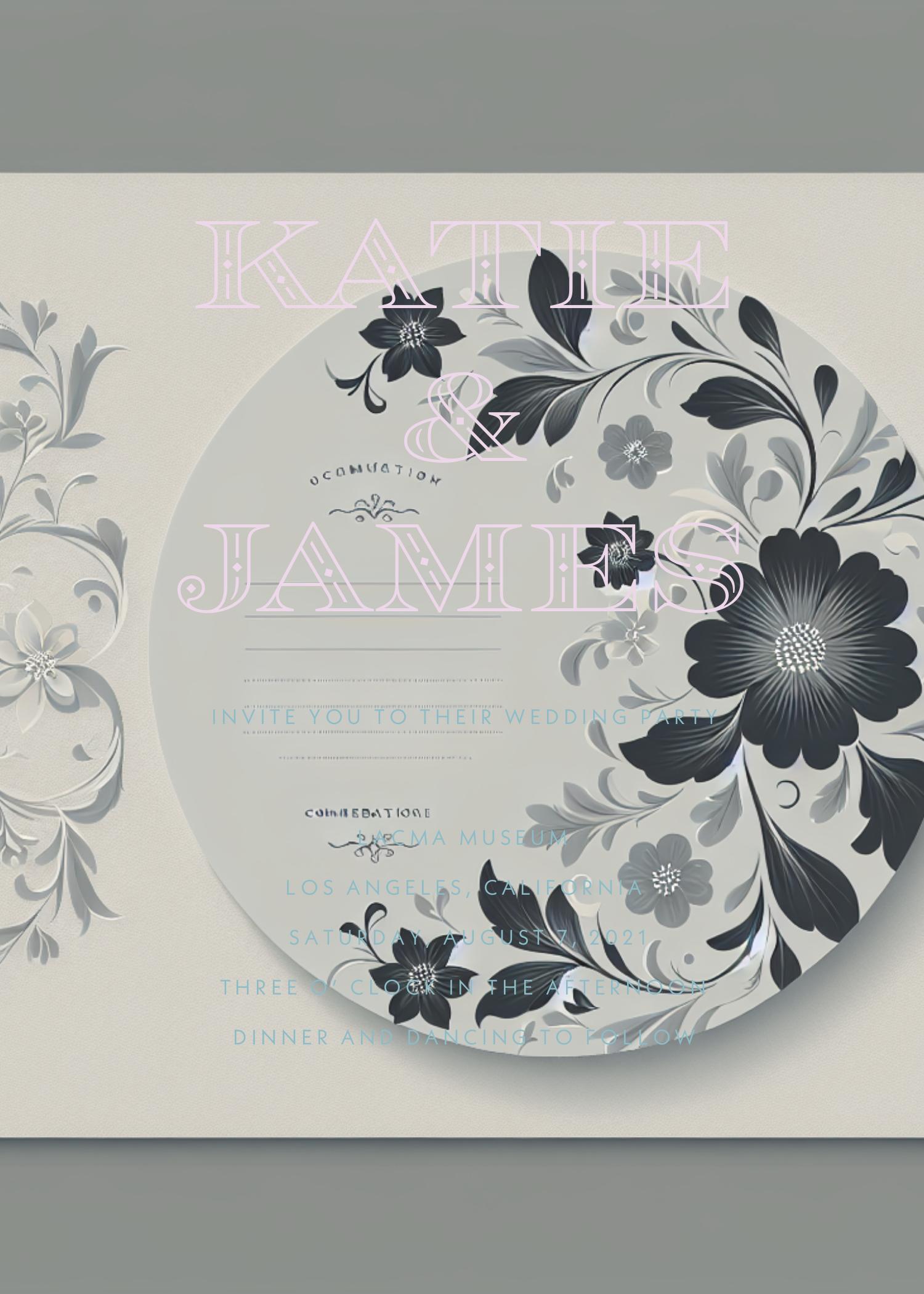 Elegant Teal Wedding Invitation Post Template