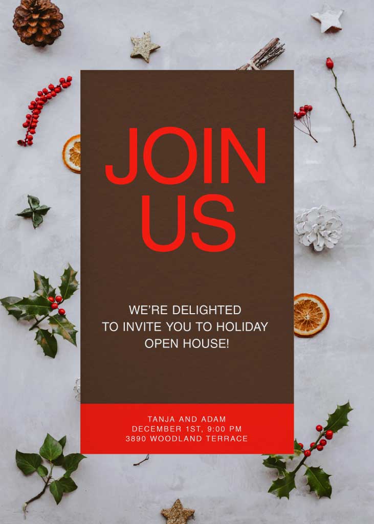 Warm Holiday Open House Invitation Poster