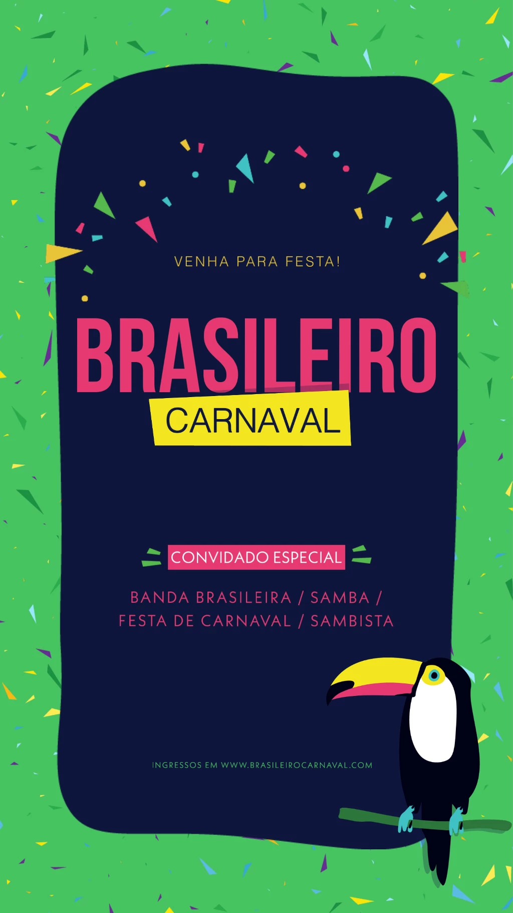 Vibrant Brazilian Carnaval Party Poster Design