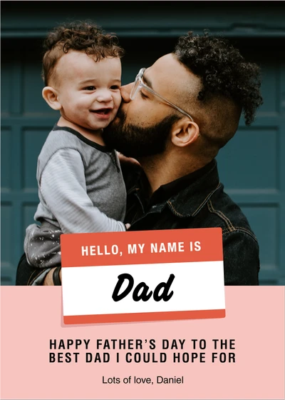 Template Warm Father's Day Greeting Poster Peach Black
