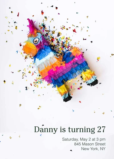 Template Colorful Birthday Bash Invitation Post