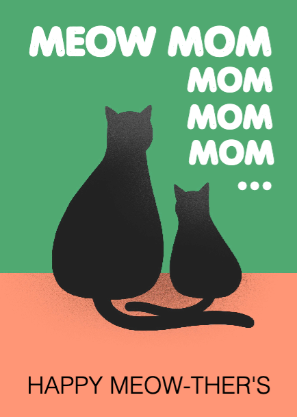 Charming Green Cat-Themed Mother's Day Post