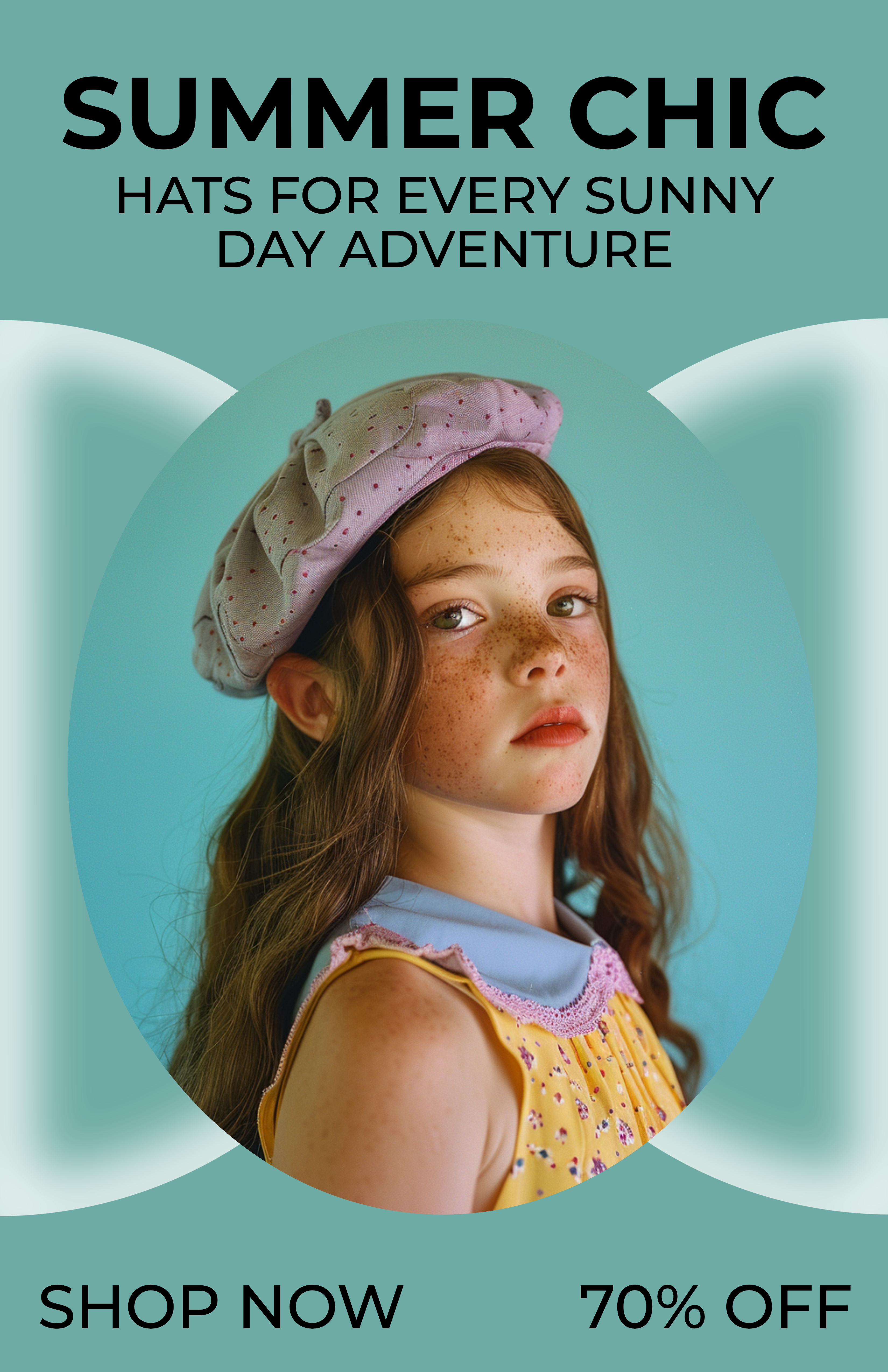 Template Chic Summer Hat Sale Poster in Mint