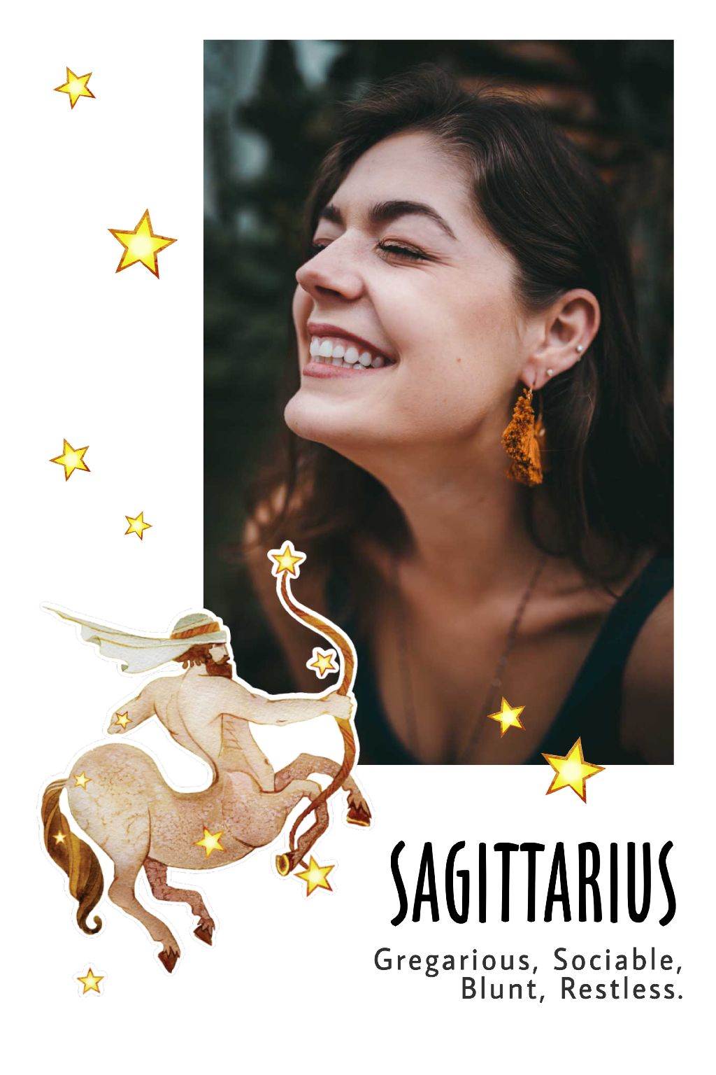 Cheerful Sagittarius Zodiac Social Media Post