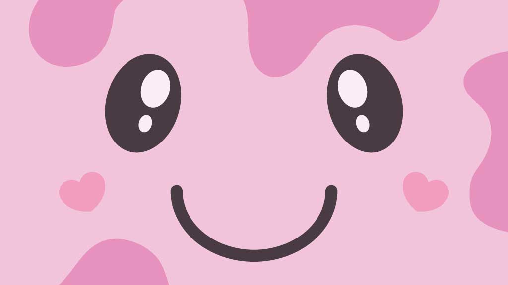 Cute Pink Kawaii Character Social Post