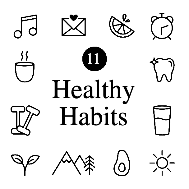 Black and White Healthy Habits Poster