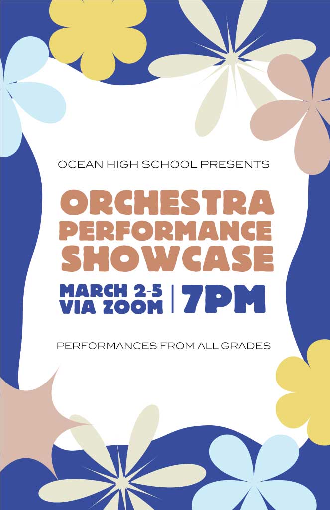 Navy Blue Elegant Orchestra Showcase Poster