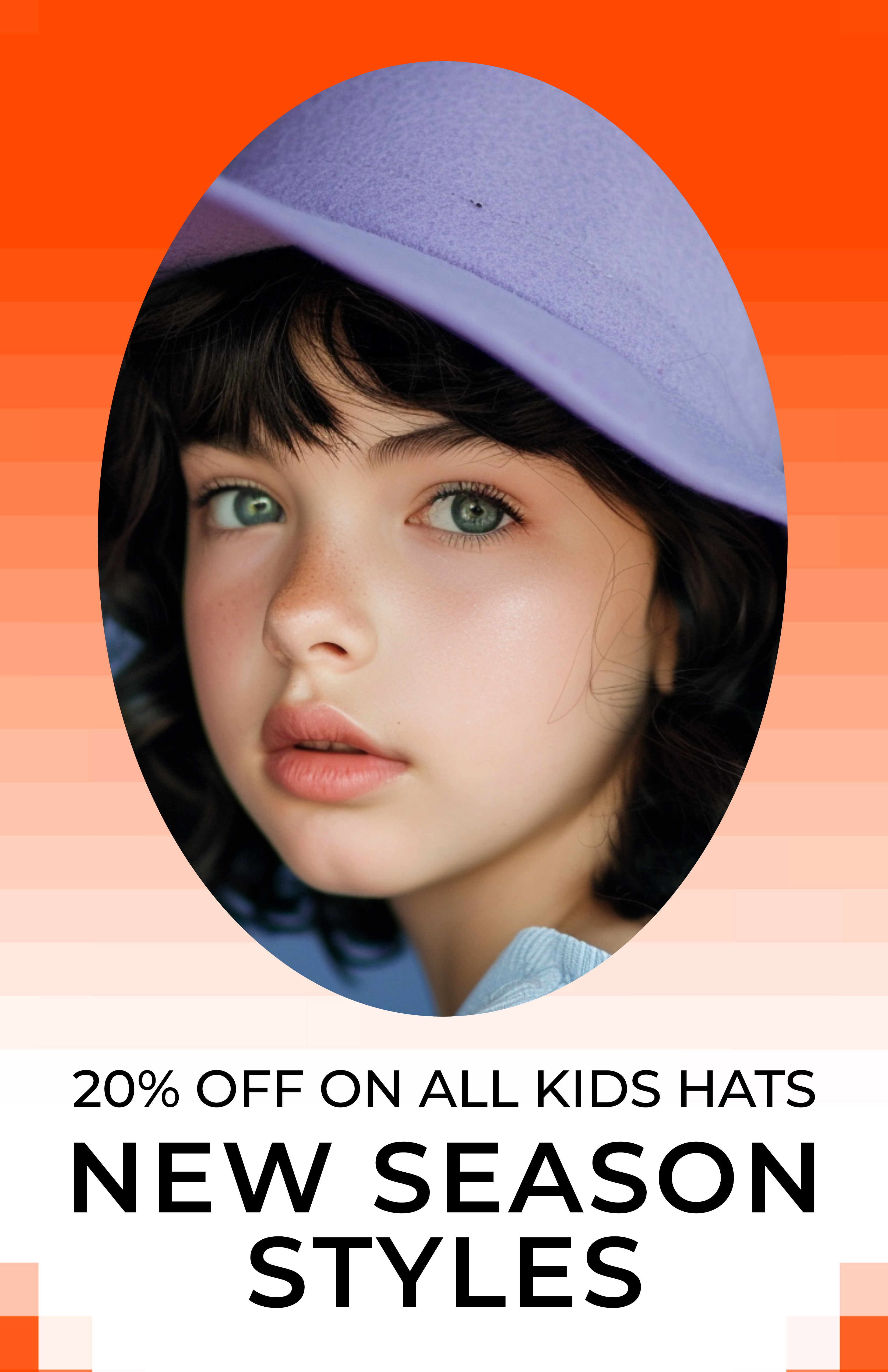 Chic Kids Fashion Poster with Purple and Orange Highlights