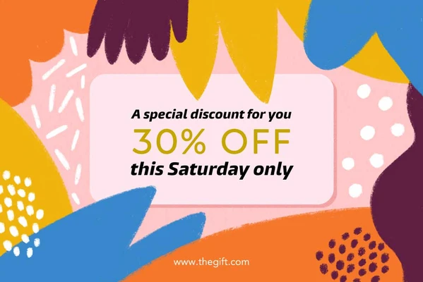 Template Colorful Saturday Sale Poster with Peach Accent
