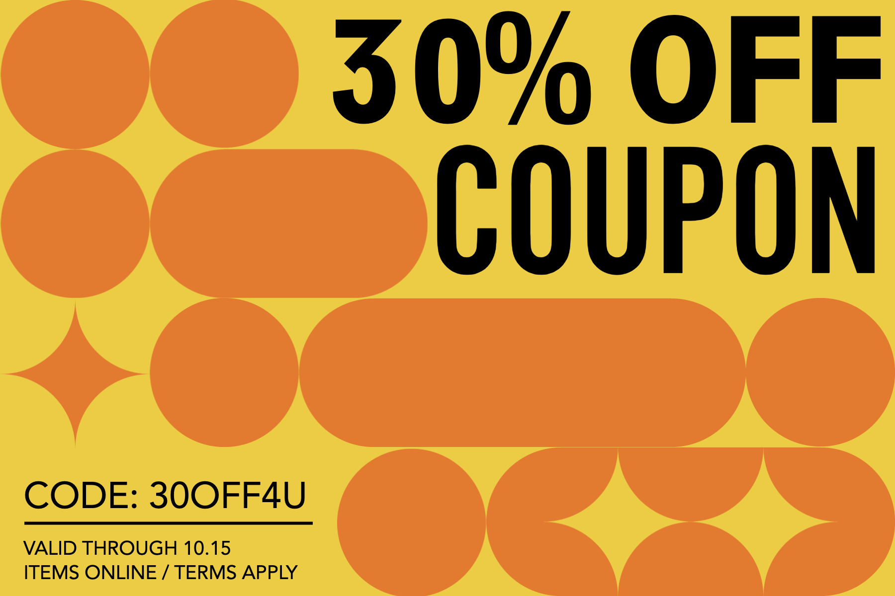 Template Sunny Orange Discount Voucher Design Template