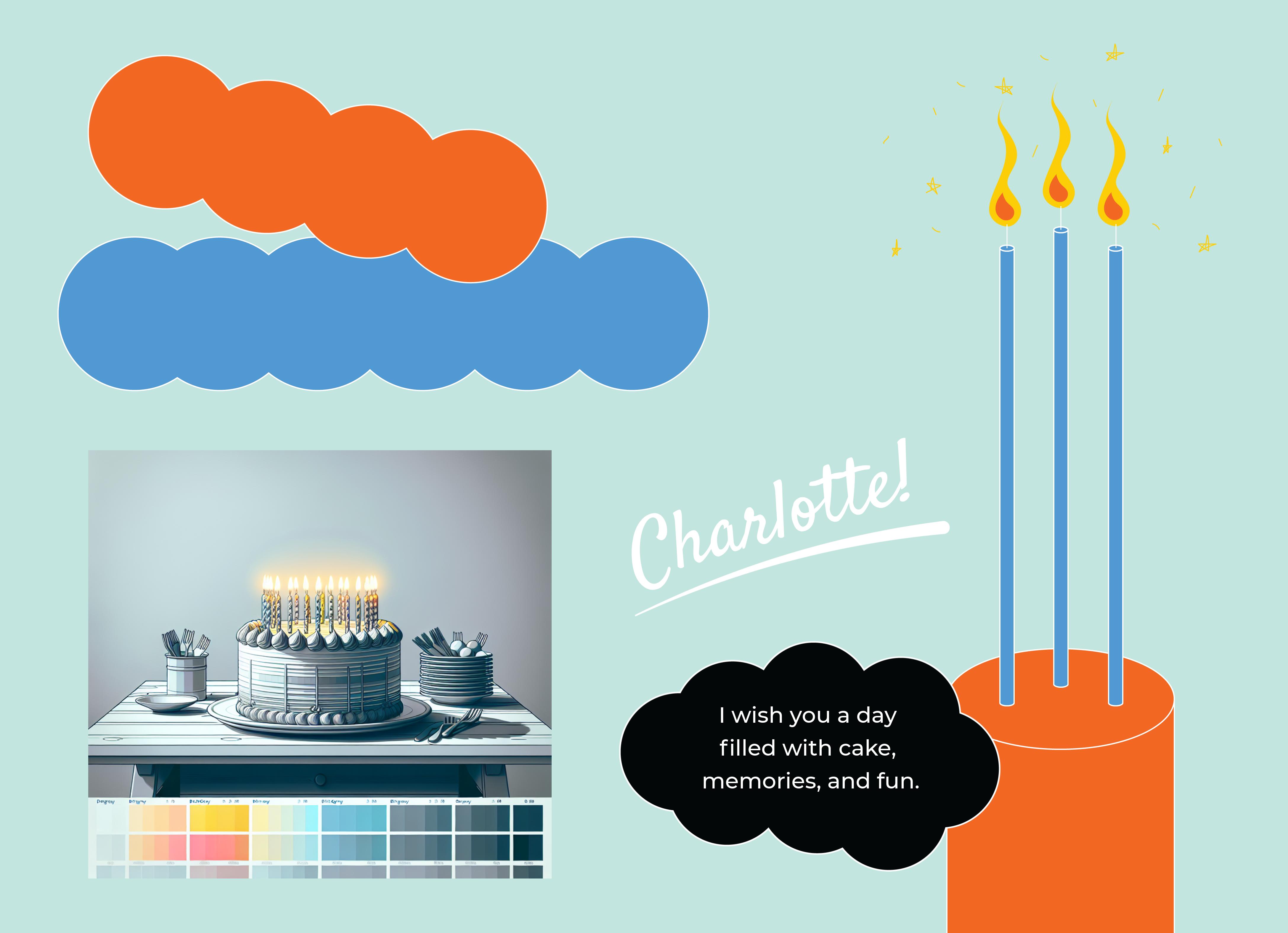 Vibrant Black and Orange Birthday Poster Design