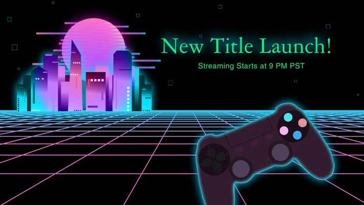 Template Neon Game Night Reveal Poster Ad