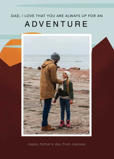 Template Heartwarming Father's Day Adventure Postcard
