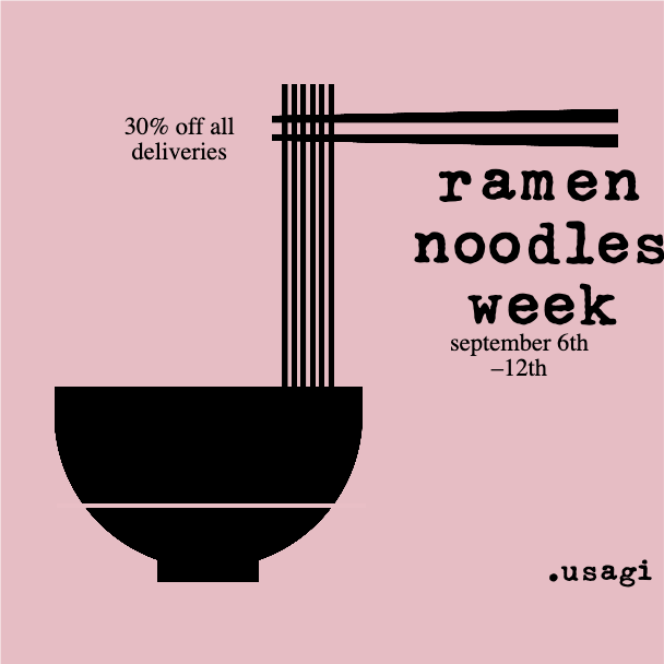 Chic Pink Ramen Noodle Week Poster