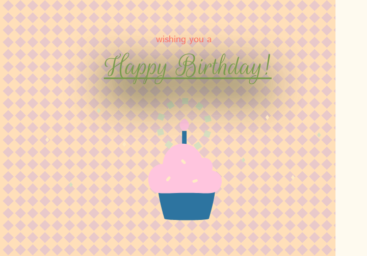 Cheerful Birthday Cupcake Greeting Card Design