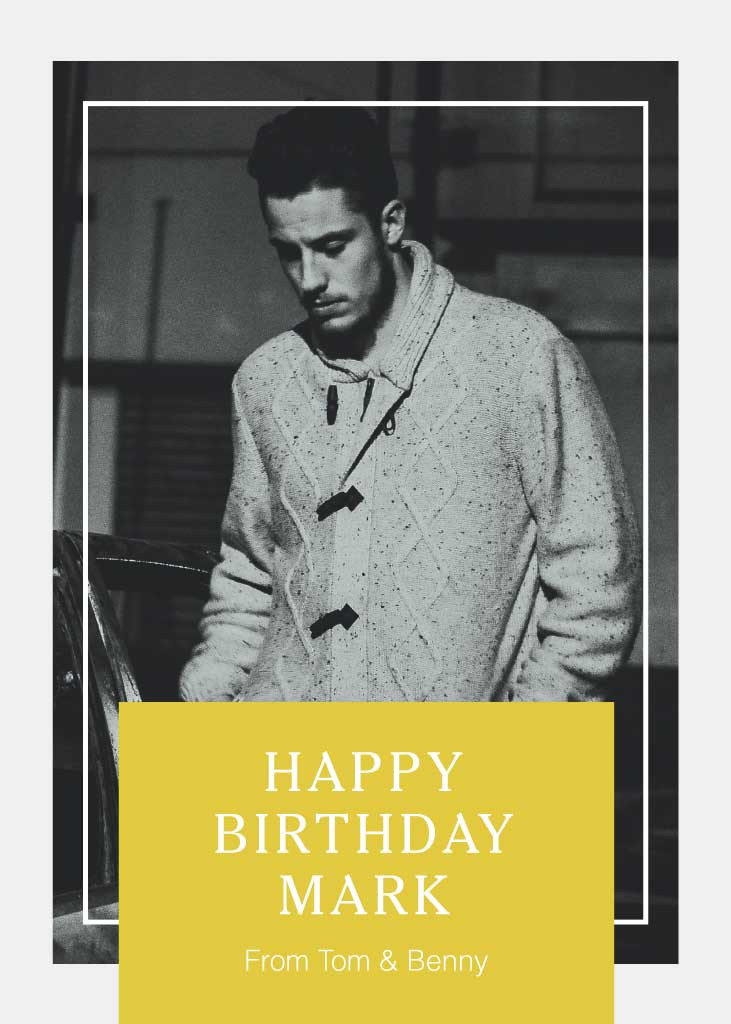 Template Elegant Black and White Birthday Post Design