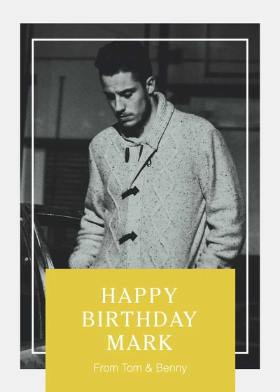 Template Elegant Black and White Birthday Post Design