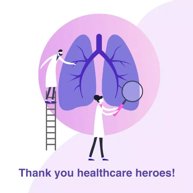 Template Heartfelt Purple Healthcare Heroes Appreciation Post
