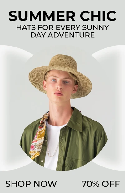 Template Summer Chic Straw Hat Fashion Poster