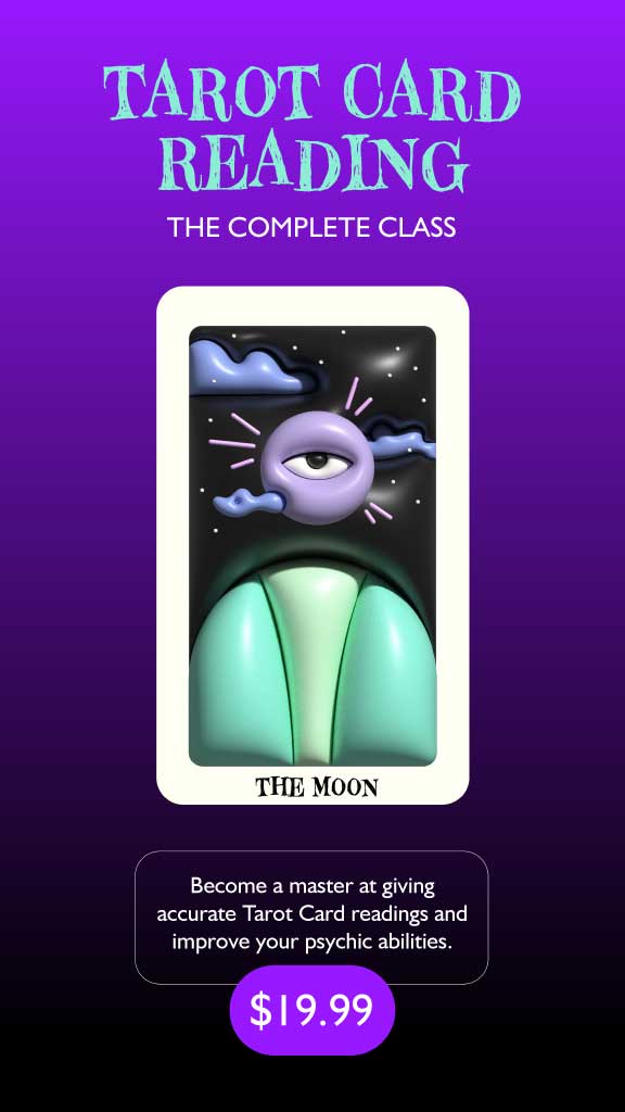 Enchanting Tarot Card Class Poster in Purple