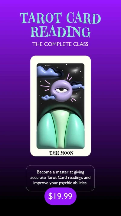 Template Enchanting Tarot Card Class Poster in Purple
