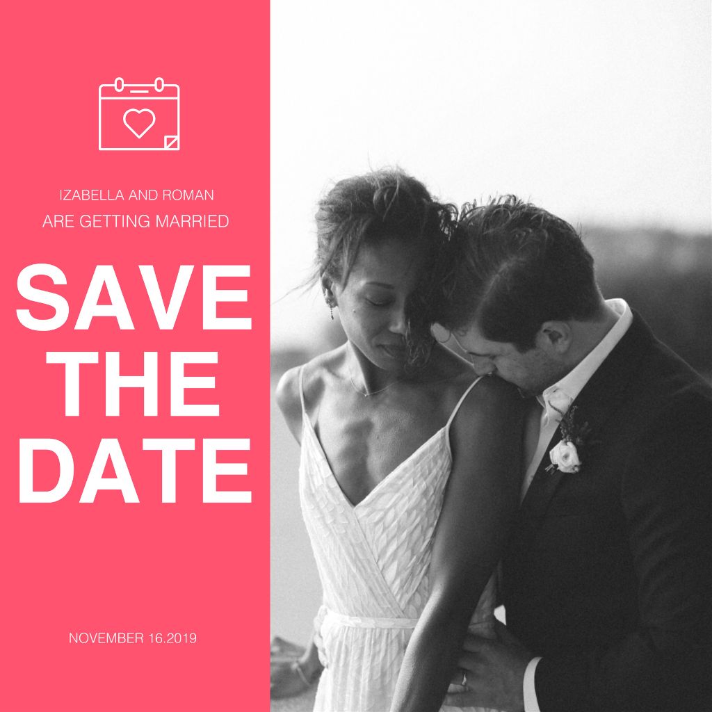 Romantic Pink Save the Date Post