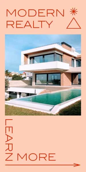 Template Elegant Real Estate Ad Template in Coral