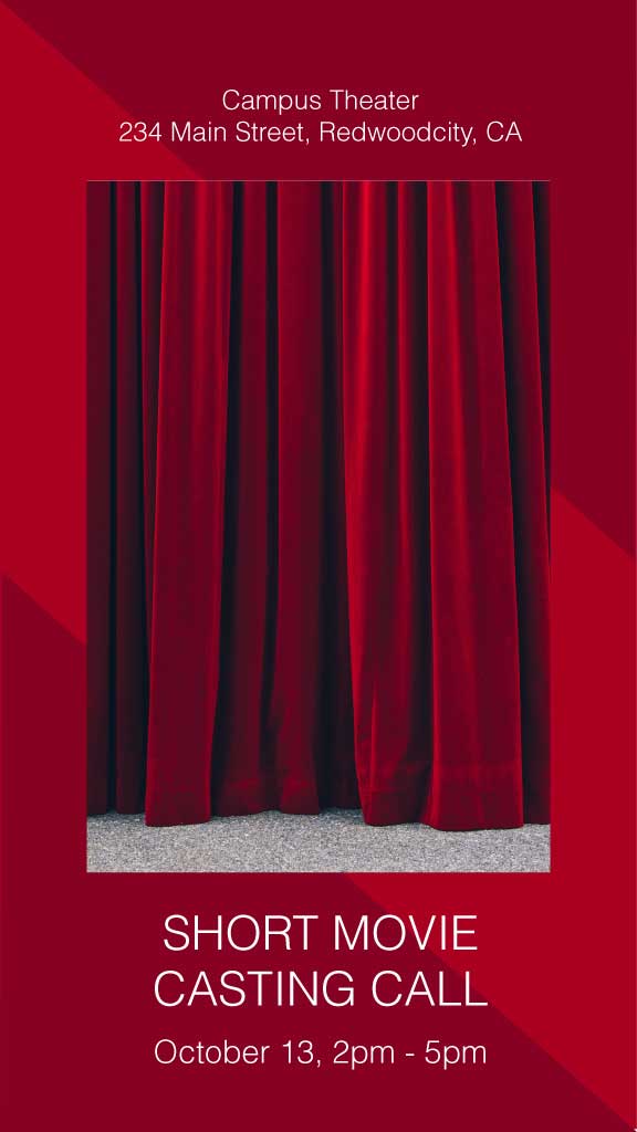 Dramatic Red Theater Casting Call Poster