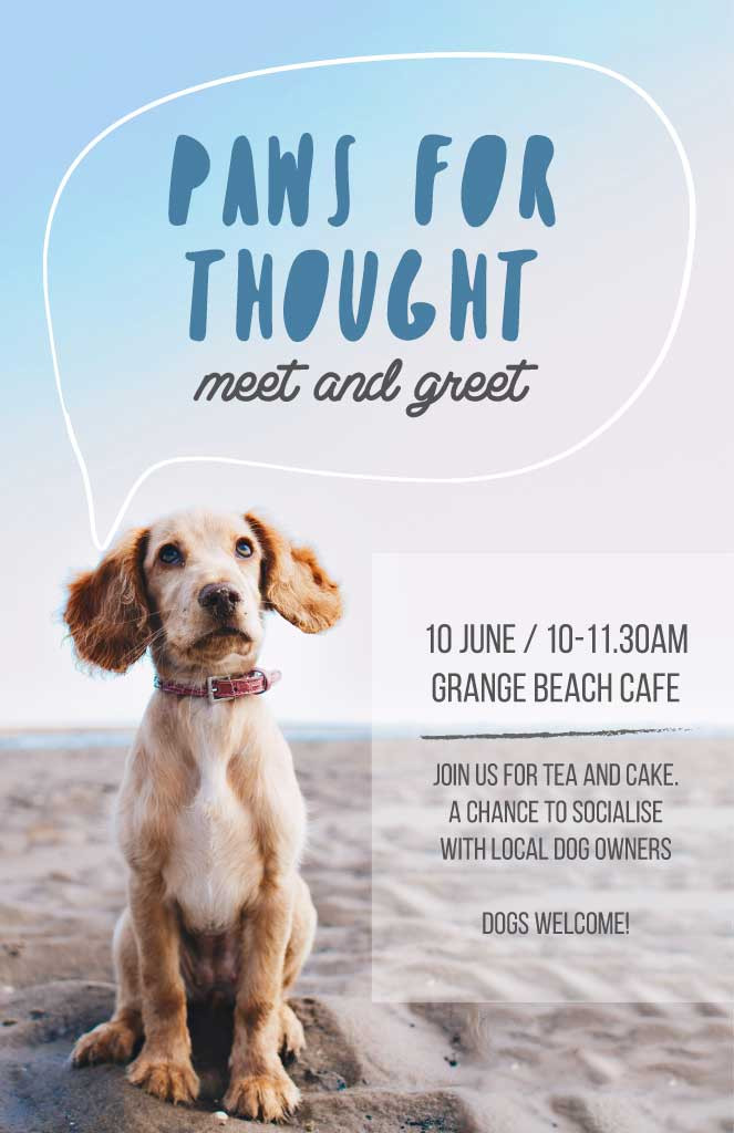 Template Puppy Meet and Greet Event Poster Sky Blue