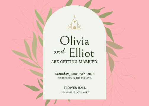 Elegant Green Wedding Invitation Post