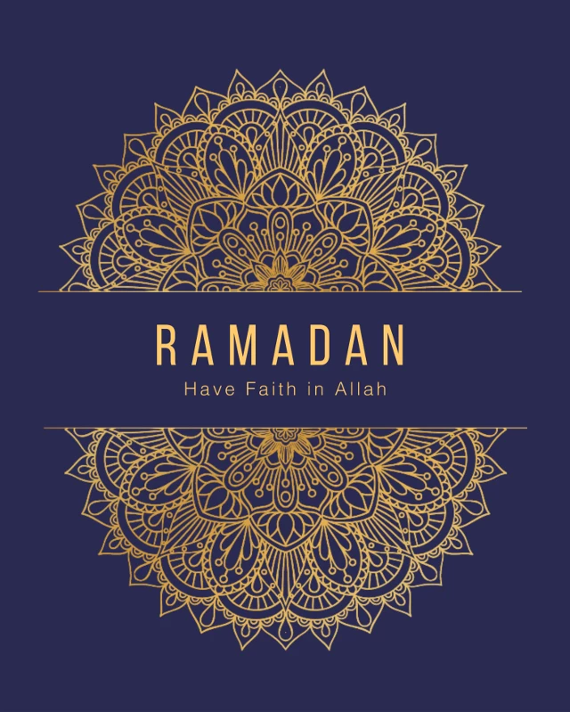 Elegant Navy Ramadan Poster Design Template