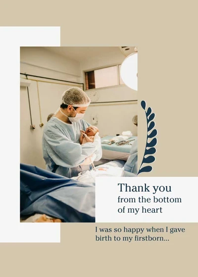 Template Heartwarming Thank You Baby Birth Poster