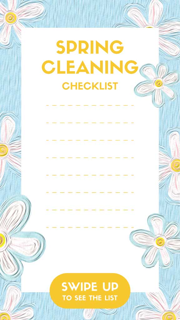 Template Blue Yellow Spring Cleaning Checklist Post