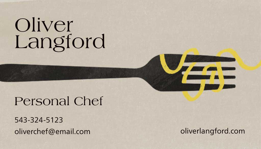 Elegant Personal Chef Business Card Design